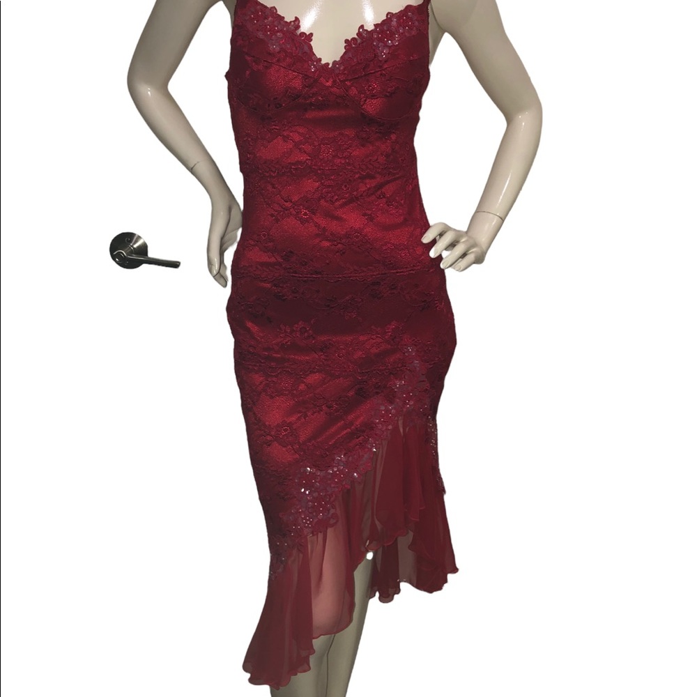 Catwalk Collection London Red Lace Dress, Size: One size Y2K